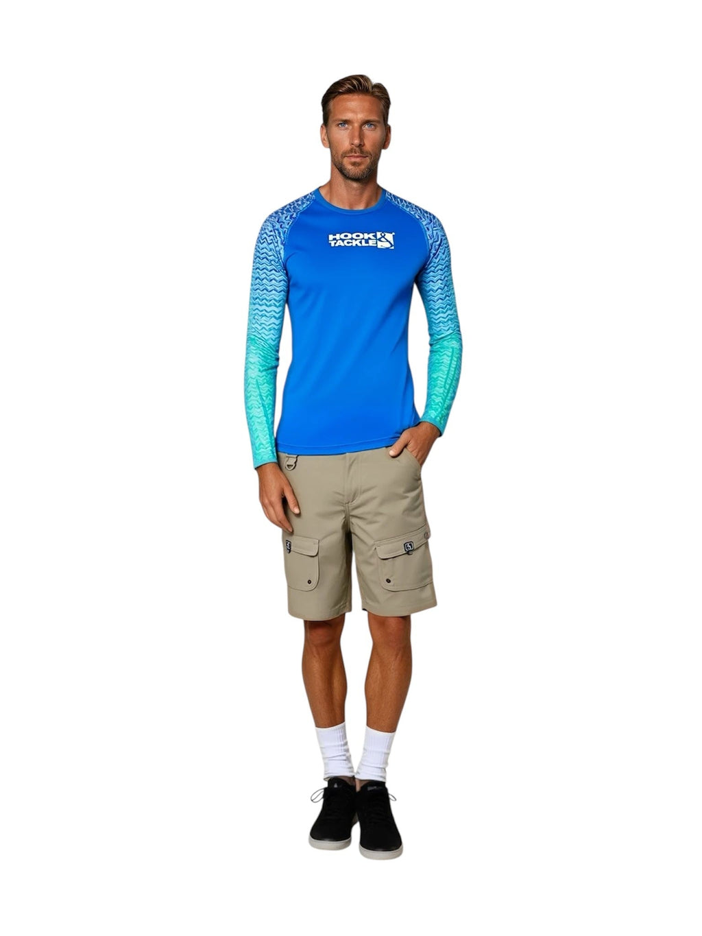 Men's Gradient Waves L/S UV Fishing Shirt