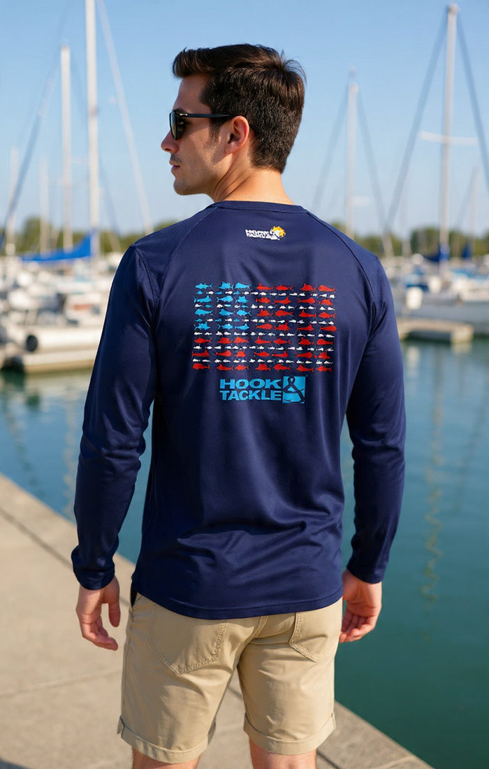 Men's American Fish L/S UV Fishing Shirt